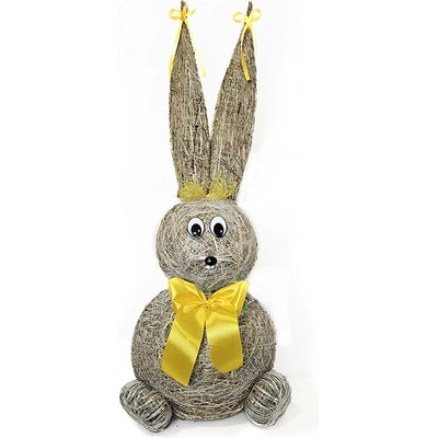 OVČÍ VĚCI Slámový zajíc se žlutou mašlí 45 cm – Zbozi.Blesk.cz