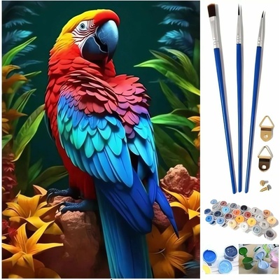 Pronett x J5577 Maľba podľa čísel papagáj 40 x 50 cm
