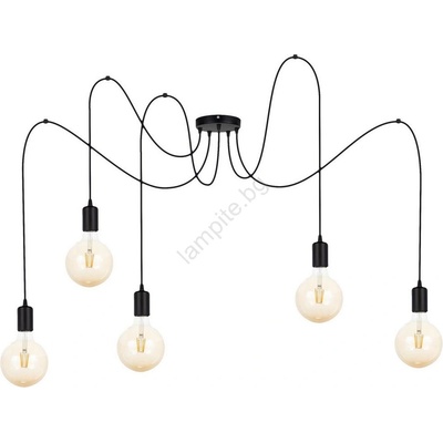 BELIS Пендел MIROS 5xE27/60W/230V паяк черен (BE0746)