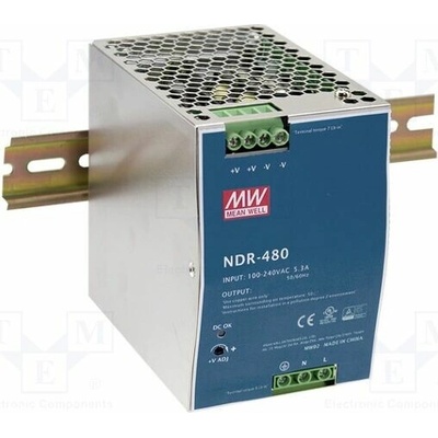 MEAN WELL NDR-480-24 Napájecí zdroj: spínaný; na lištu DIN,slim; 480W; 24VDC; 20A