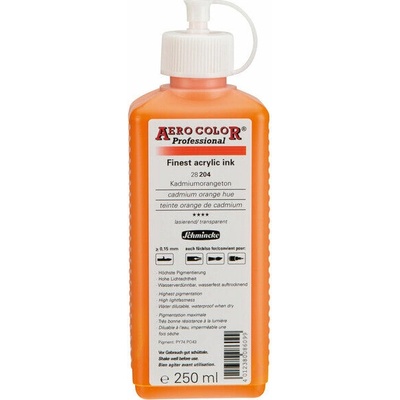 Schmincke Aero color professional akrylový atrament 250 ml 204 kadmiová oranžová odtieň