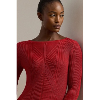 Ralph Lauren Рокля Lauren Ralph Lauren в червено среднодълга с кройка по тялото 200971346 (200971346)