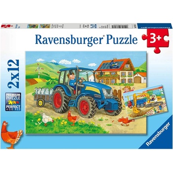Ravensburger - Puzzle 2x12 Hard at Work - 1 - 39 piese