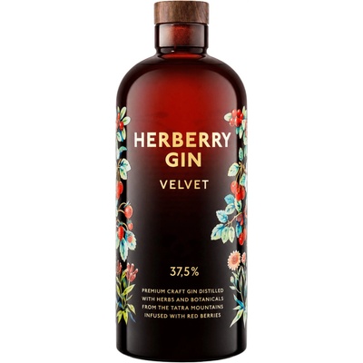 Herberry Gin Velvet 37,5% 0,7 l (čistá fľaša)