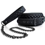 SuperLove Neo Diamond Collar with Leash Black
