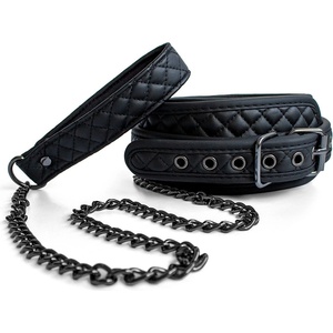 SuperLove Neo Diamond Collar with Leash Black
