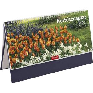 TOPTIMER Настолен календар с картинки TOPTIMER T054, стоящ, бял, плосък, Kertész, син, 2027 (T541T-004)