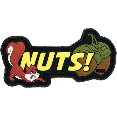 Gumená nášivka 101 Inc nápis Nuts! - žltá