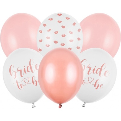 PartyDeco Latexové balóny Bride to be růžovo bílé