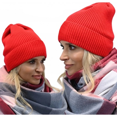 Fashionweek Módní dámská čepice beanie ZIZI-N1 Červená