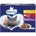 PreVital Cat Консерва пиле/говеждо/заек-индийка в желе 12 x 100 г