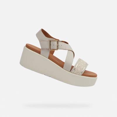 Geox Кремави дамски сандали Geox Xand 2.2S Geox | Byal | ЖЕНИ | 36