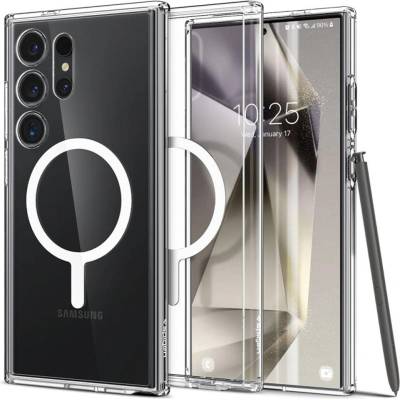 Spigen Magsafe Противоударен Калъф за Samsung S24 Ultra, Spigen Ultra Hybrid Case, Бял (ACS07297)