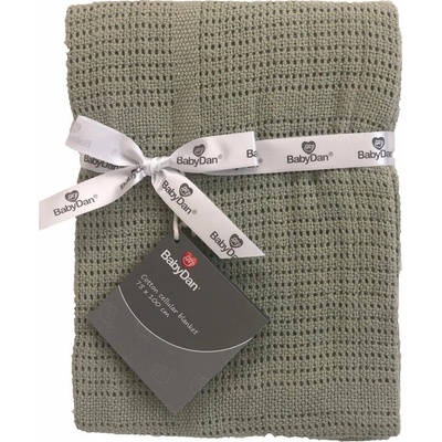Baby Dan Detská háčkovaná bavlnená deka Dusty Green