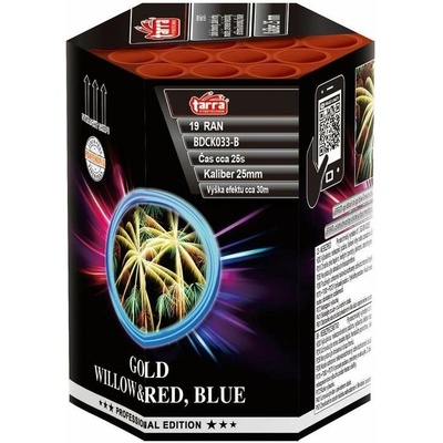 Ohňostroj GOLD WILLOW&RED, BLUE 19 ran 8 1 Čína BDCK033-B