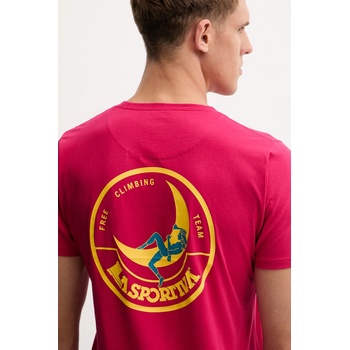 La Sportiva Памучна тениска LA Sportiva Climbing on the Moon в розово с принт ZACT157 (ZACT157)
