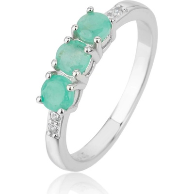 Jan Kos jewellery Stříbrný prsten se smaragdem MHT 4676 SD56
