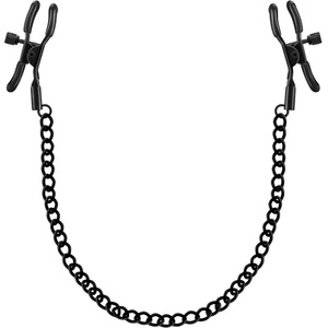 Crushious Метални черни щипки за зърна с верига Nipple Chain Clamps