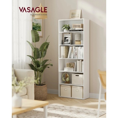 VASAGLE Knižnica 6 políc 60x179x24 cm biela
