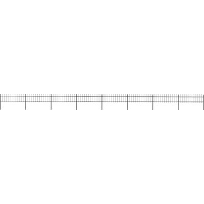 vidaXL Zahradní plot s kopím nahoře ocelový 1426 x 60 cm černý