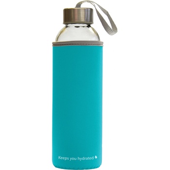 Eurocom Стъклена бутилка за вода Stream с калъф, светлосин (11032-А-СВСИН)