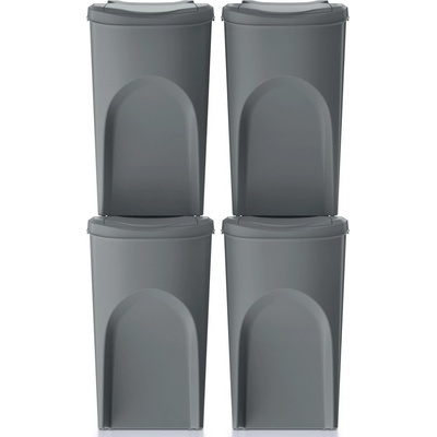 Prosperplast Sada 4 odpadkových košů SORTIBOX IV šedý 4 x 35 l