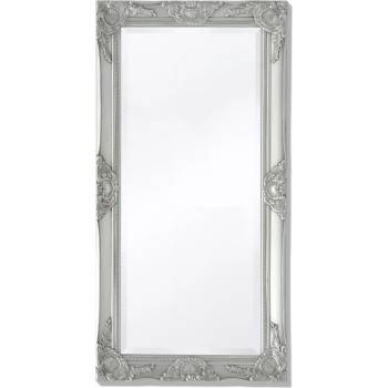 Image 1 of vidaXL Стенно огледало, бароков стил, 100x50 см, сребристо (243681)