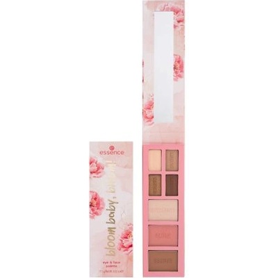 Essence Bloom Baby, Bloom! Eye & Face Palette палитра със сенки за очи, хайлайтър, руж и бронзант 11.5 гр нюанс 01 Make It Bloom