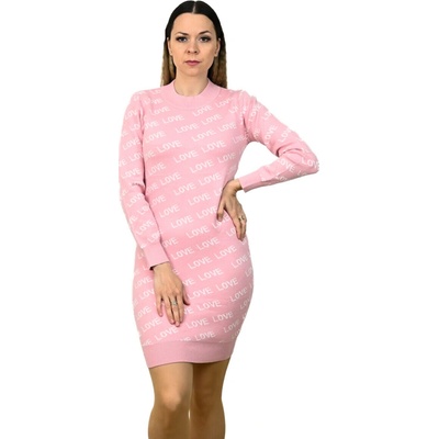 Dámske svetrové šaty ružová
