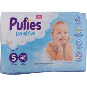 pufies бебешки пелени, Fashion & Nature, номер 5, 11-16кг, 46 броя
