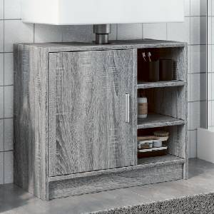 vidaXL Шкаф за мивка, сив сонома, 63x29x55 см, инженерно дърво (848134)