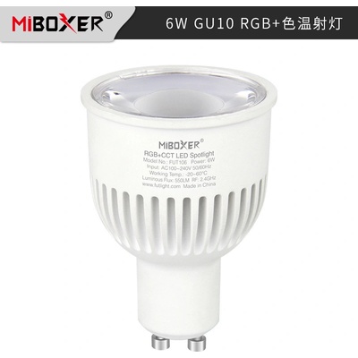 MiBoxer FUT106 Smart LED bodová žiarovka GU10, 6W, RGB+CCT, RF 2,4GHz