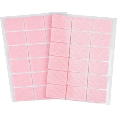 Suchý zip samolepicí obdélníčky 25x32 mm - různé barvy Varianta: 6 růžová sv., Balení: 1 karta