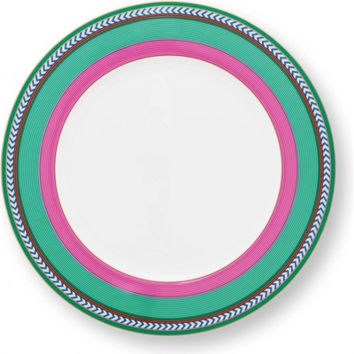 PIP Studio Talíř mělký Chique Stripes růžová-zelená 28 cm 51.001.388