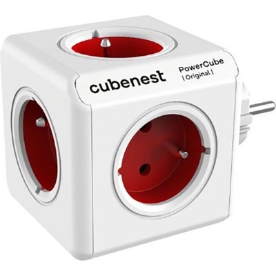 Cubenest - PowerCube, 0.1m, ORIGINAL USB, červená, POWERCUBE, 5x zásuvka