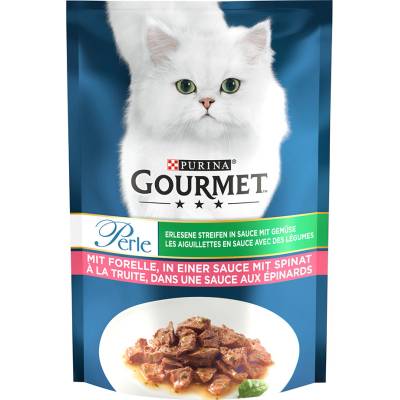 Gourmet Perle pstruh se špenátem 52 x 85 g