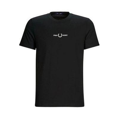 Fred Perry Trička s krátkým rukávem EMBROIDERED T-SHIRT Černá