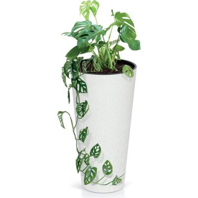 Prosperplast Kvetináč TUBUS SLIM ECO WOOD biely 20,0 cm