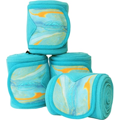 Weatherbeeta Marble Fleece Bandages 4 pack - Blue/Orange