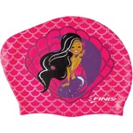 Finis long hair silicone cap print seashell розов