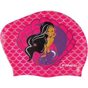 Finis long hair silicone cap print seashell розов
