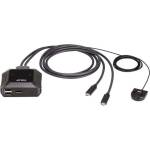 ATEN KVM превключвател, ATEN US3312, 2-портов, 4K, DisplayPort, USB-C (ATEN-US3312-AT) - hits