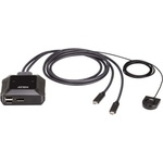 ATEN KVM превключвател, ATEN US3312, 2-портов, 4K, DisplayPort, USB-C (ATEN-US3312-AT) - hits