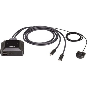 ATEN KVM превключвател, ATEN US3312, 2-портов, 4K, DisplayPort, USB-C (ATEN-US3312-AT) - hits