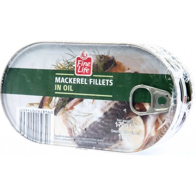 Fine Life Makrela filety v rostlinném oleji 170 g
