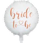 PartyDeco Балон от фолио Bride to be - бял розов 45см