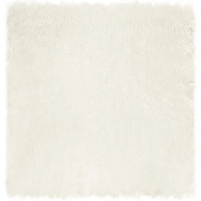 vidaXL Изкуствен овчи килим Tafalla Бяло 120 x 120 cm Полиестер (42021465)