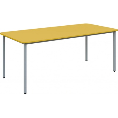 JSBR 190 N jídelní stůl kovová podnož stříbrná deska 18 mm 1900 x 900 mm žlutá odio
