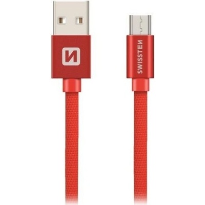 Swissten 71522306 USB - microUSB, 2m, červený