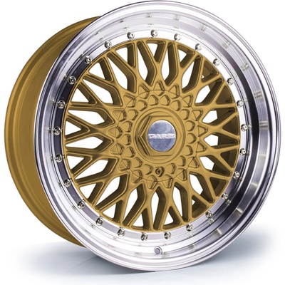 DARE RS 7x15 4x100-4x108 ET20 gold polished chrome rivets